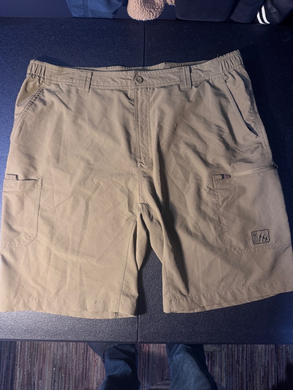 Men's Stretch Cargo Shorts in Khaki by UNKNOWN BRAND